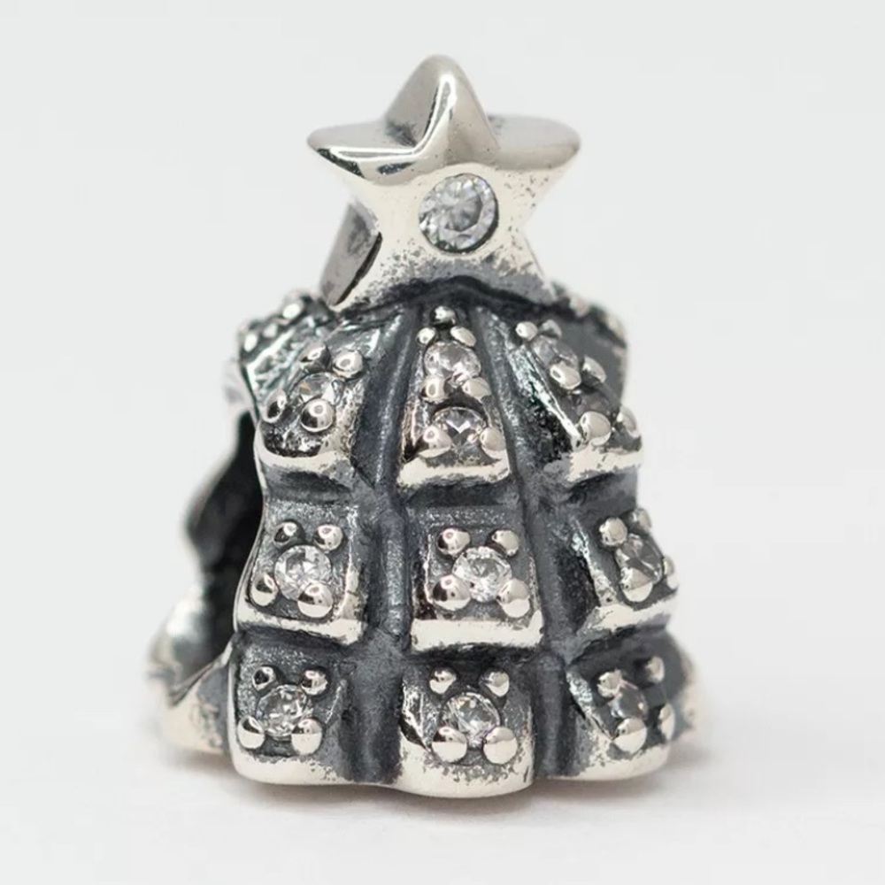 Authentic Pandora Charm Christmas Tree lights Sterling Silver Bead 791239CZ